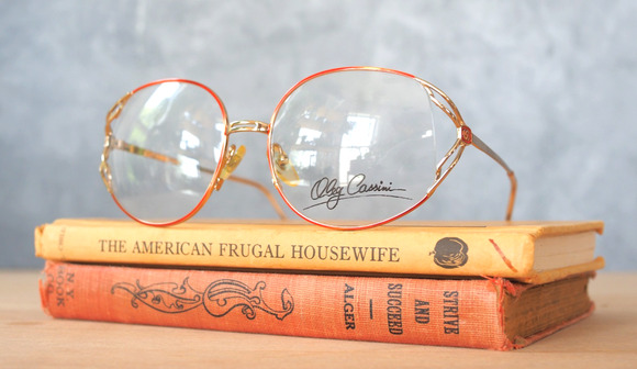 Vintage Eyeglass Frames 1990s By Oleg Cassini Semi Round Grandma Chic Retro main image 10